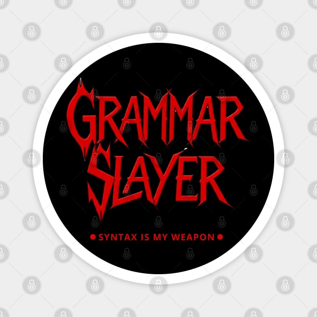 Grammar Metalhead Magnet by Stylecombinator